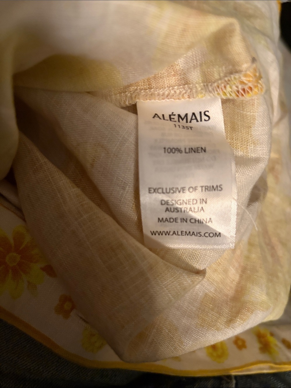 ALÉMAIS
Linen Floral Print Button-Up Top - Picture 5 of 6